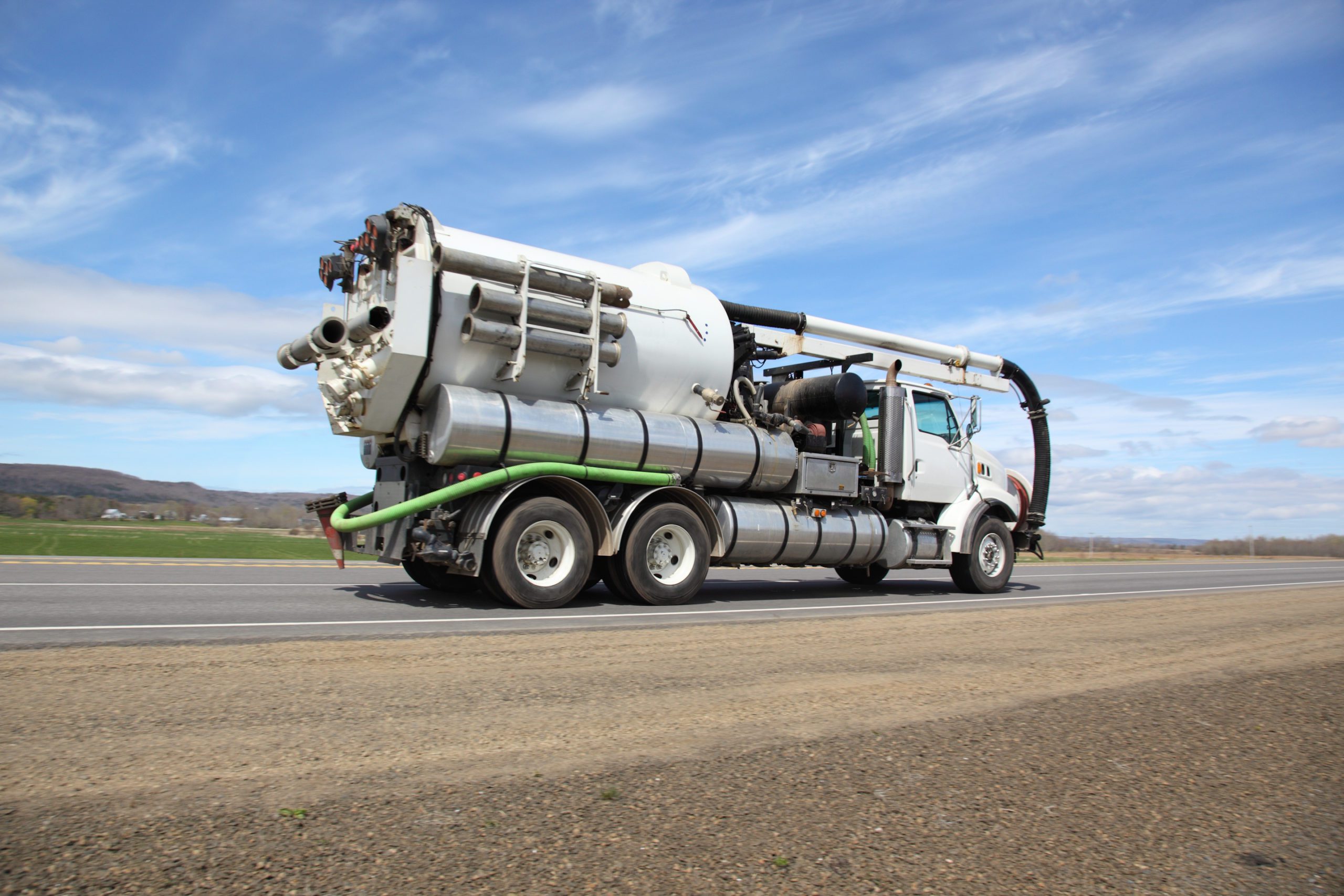 Pumper truck on a highway